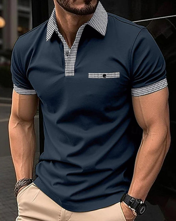 Elias | Herren Kurzarm-Poloshirt Kontrastkragen Slim-Fit 1