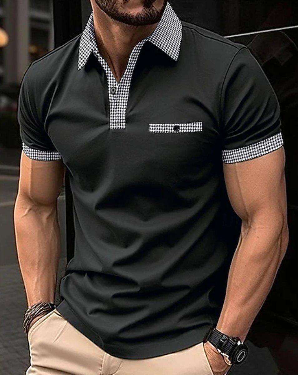 Elias | Herren Kurzarm-Poloshirt Kontrastkragen Slim-Fit 2