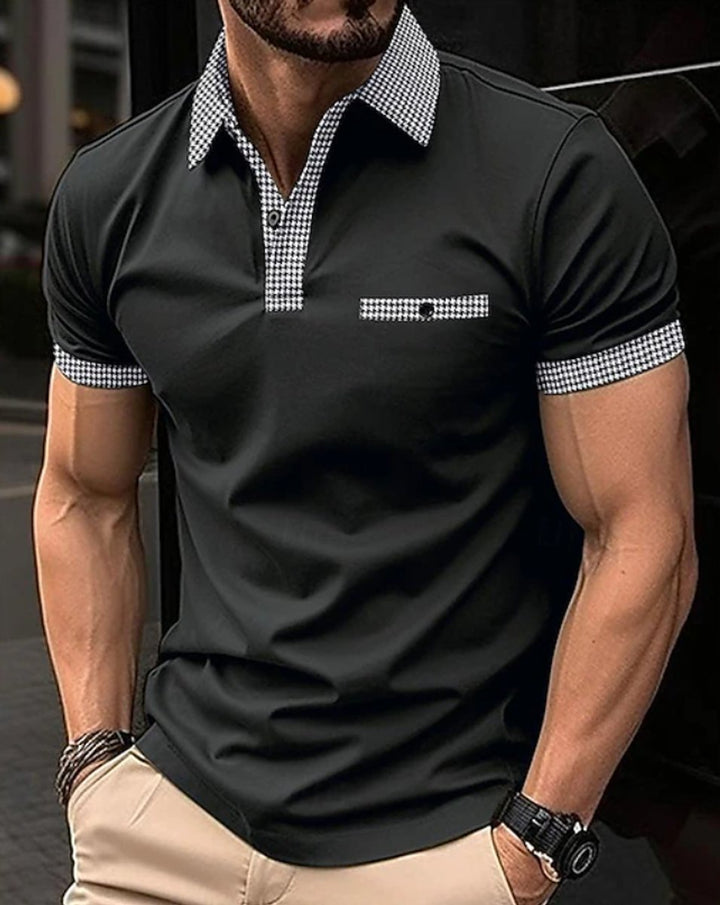 Elias | Herren Kurzarm-Poloshirt Kontrastkragen Slim-Fit 2