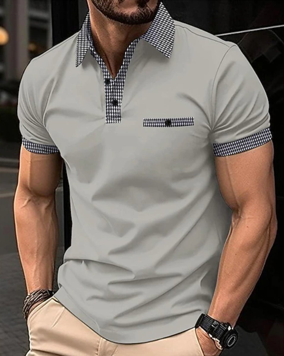 Elias | Herren Kurzarm-Poloshirt Kontrastkragen Slim-Fit 3