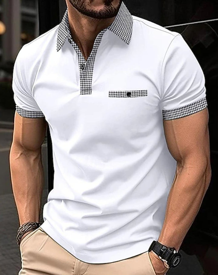 Elias | Herren Kurzarm-Poloshirt Kontrastkragen Slim-Fit 4
