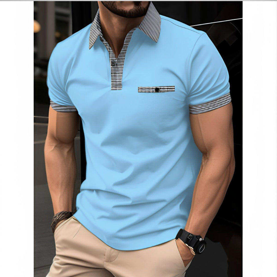 Elias | Herren Kurzarm-Poloshirt Kontrastkragen Slim-Fit 5