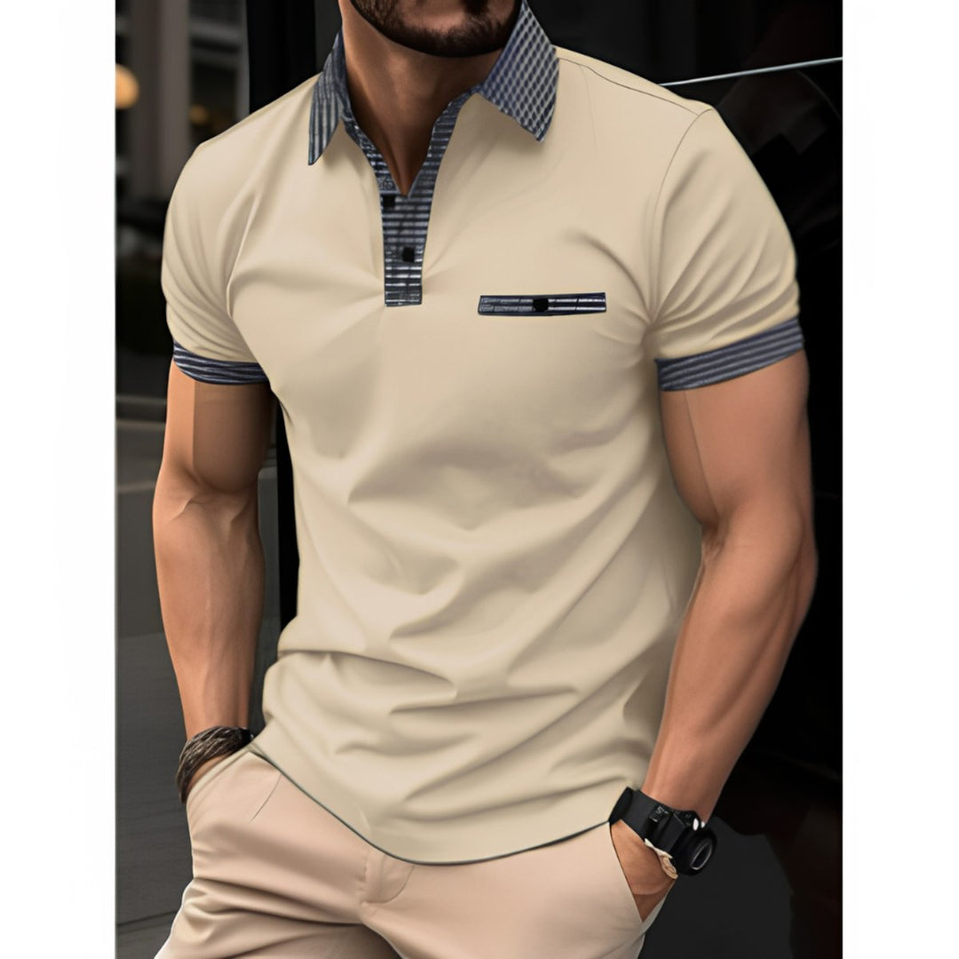 Elias | Herren Kurzarm-Poloshirt Kontrastkragen Slim-Fit 6