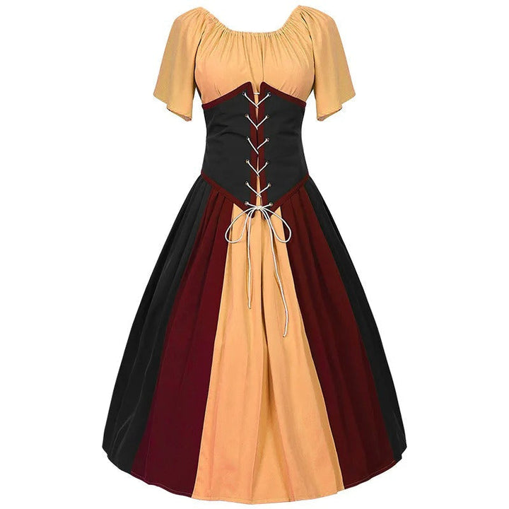 Festliches Damenkleid Mittelalter mit Schnürung & Mehrfarbigem Rock für Elegante Anlässe – Stilvolle Kleider für Damen 0