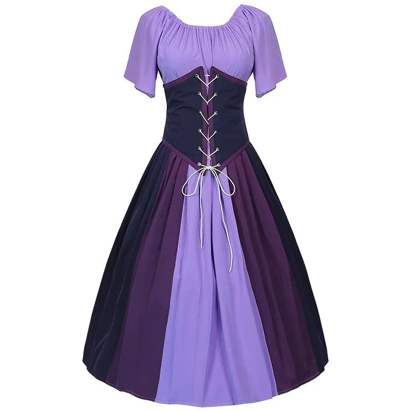 Festliches Damenkleid Mittelalter mit Schnürung & Mehrfarbigem Rock für Elegante Anlässe – Stilvolle Kleider für Damen 4