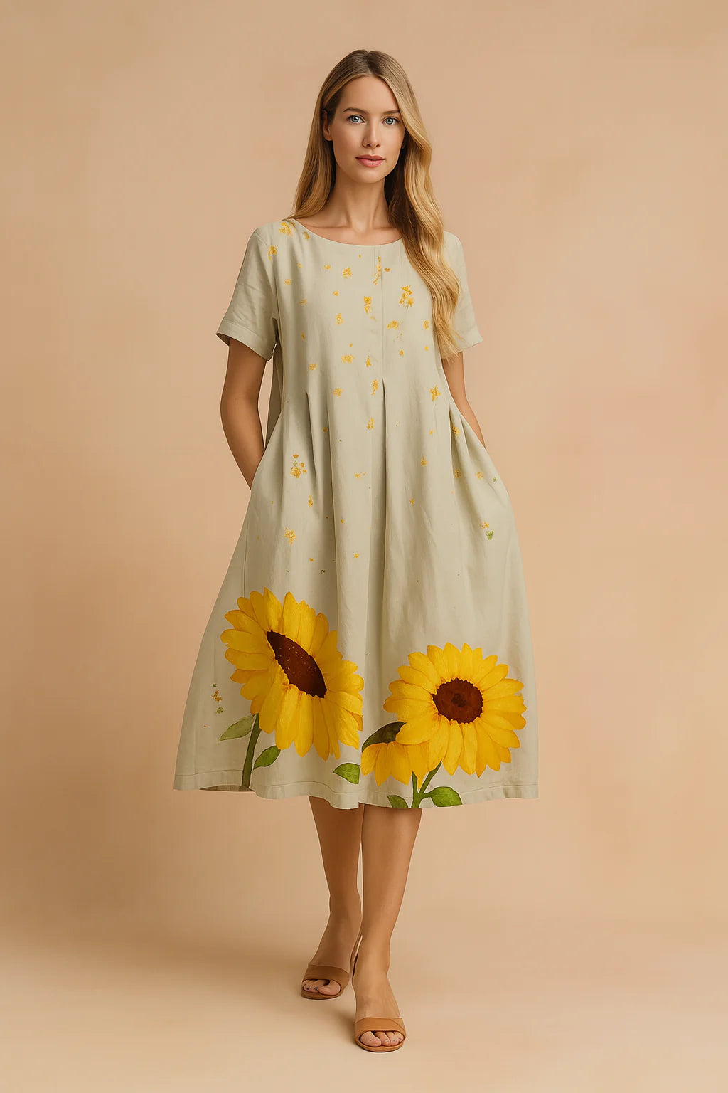 Festliches Damenkleid mit Blumendruck – Elegantes Boho-Kleid für besondere Anlässe und Sommertage 3