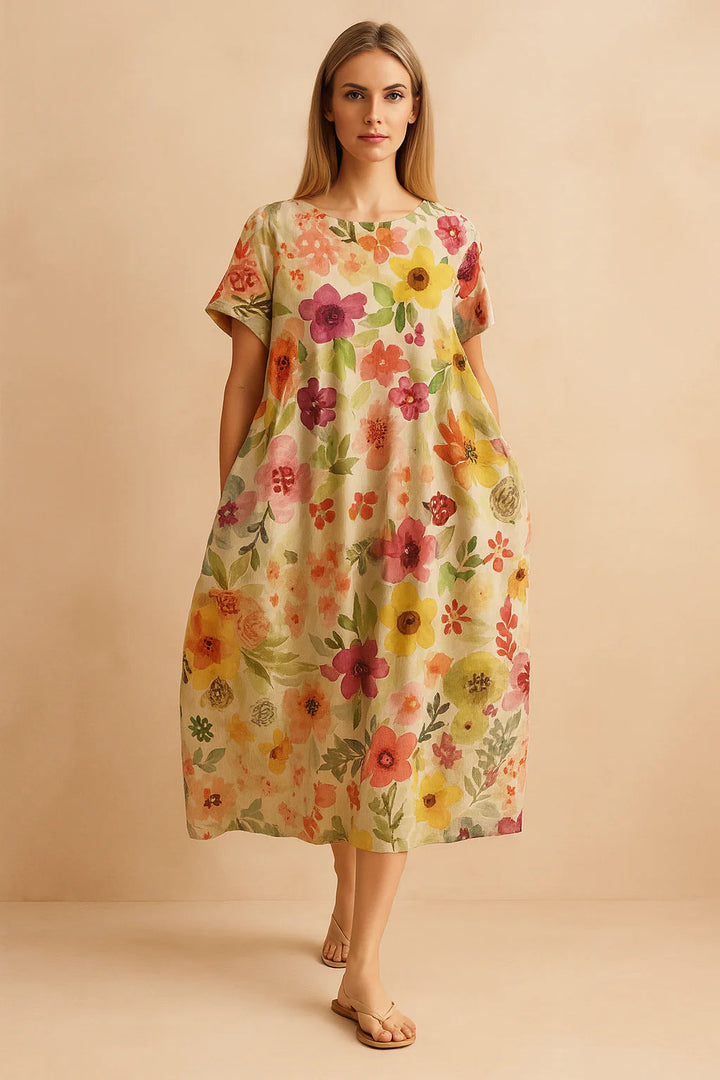 Festliches Damenkleid mit Blumendruck – Elegantes Boho-Kleid für besondere Anlässe und Sommertage 4