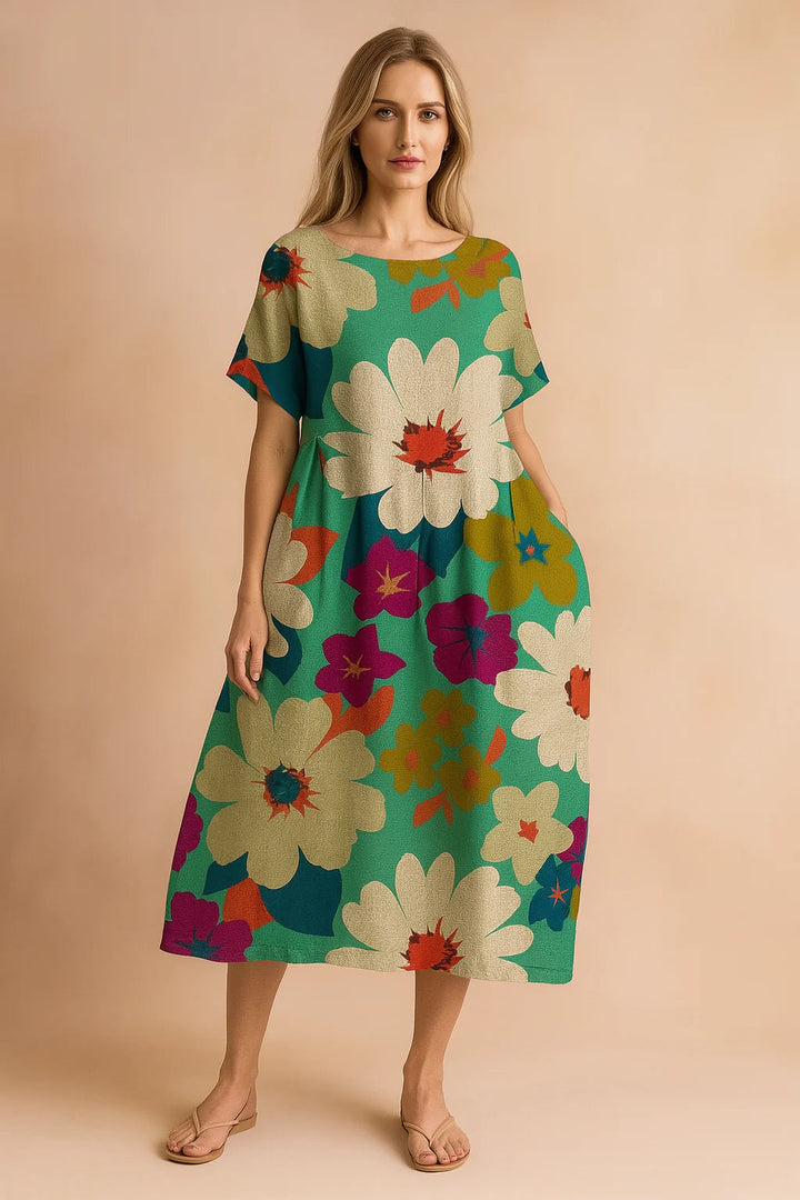 Festliches Damenkleid mit Blumendruck – Elegantes Boho-Kleid für besondere Anlässe und Sommertage 5