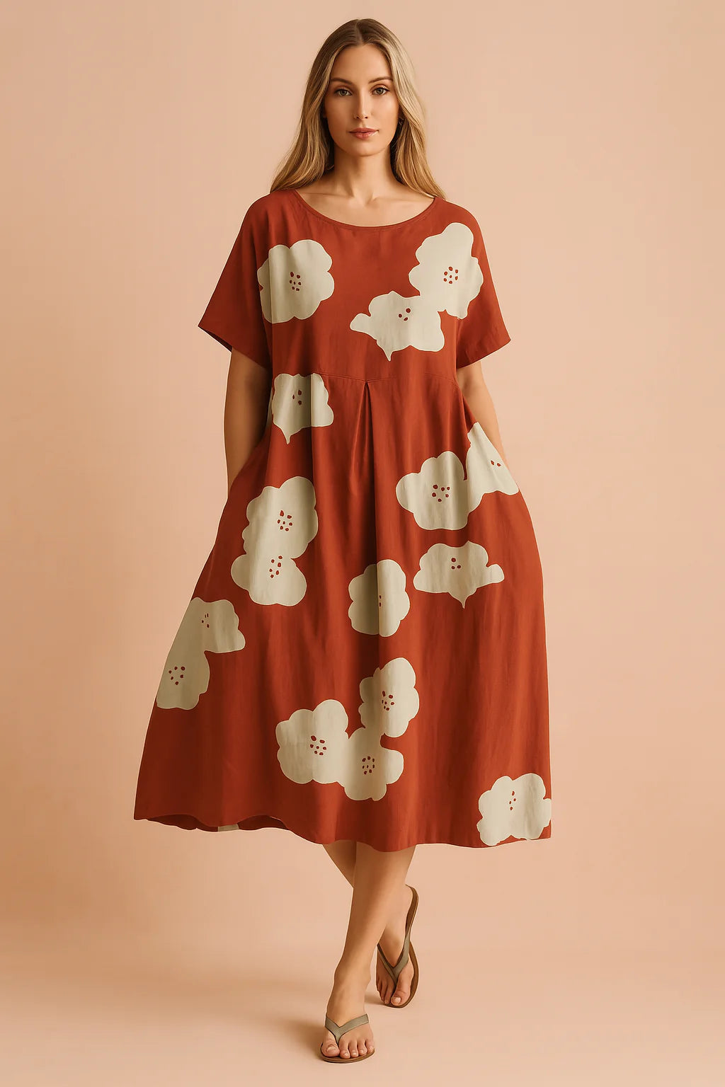 Festliches Damenkleid mit Blumendruck – Elegantes Boho-Kleid für besondere Anlässe und Sommertage 8