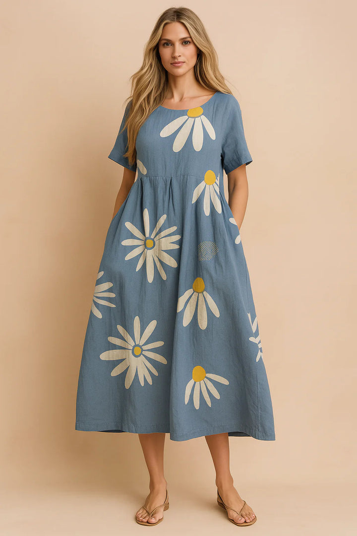 Festliches Damenkleid mit Blumendruck – Elegantes Boho-Kleid für besondere Anlässe und Sommertage 9
