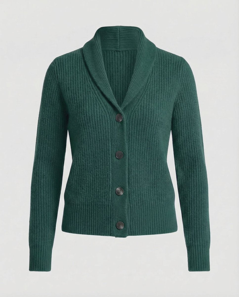 Gerippter Damen-Cardigan mit Reverskragen und Knopfleiste für eleganten Büro- und Freizeitlook 0