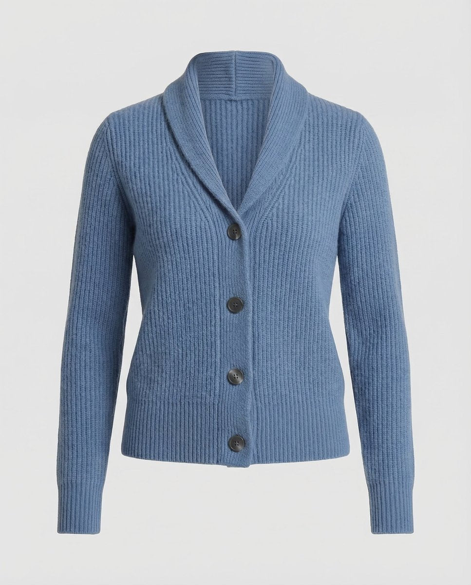 Gerippter Damen-Cardigan mit Reverskragen und Knopfleiste für eleganten Büro- und Freizeitlook 5