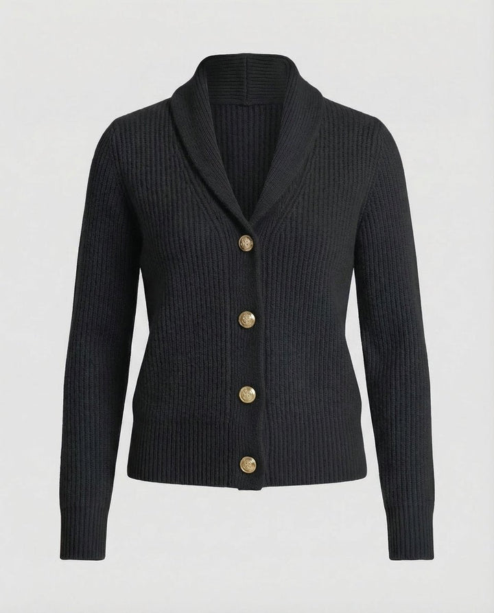 Gerippter Damen-Cardigan mit Reverskragen und Knopfleiste für eleganten Büro- und Freizeitlook 6