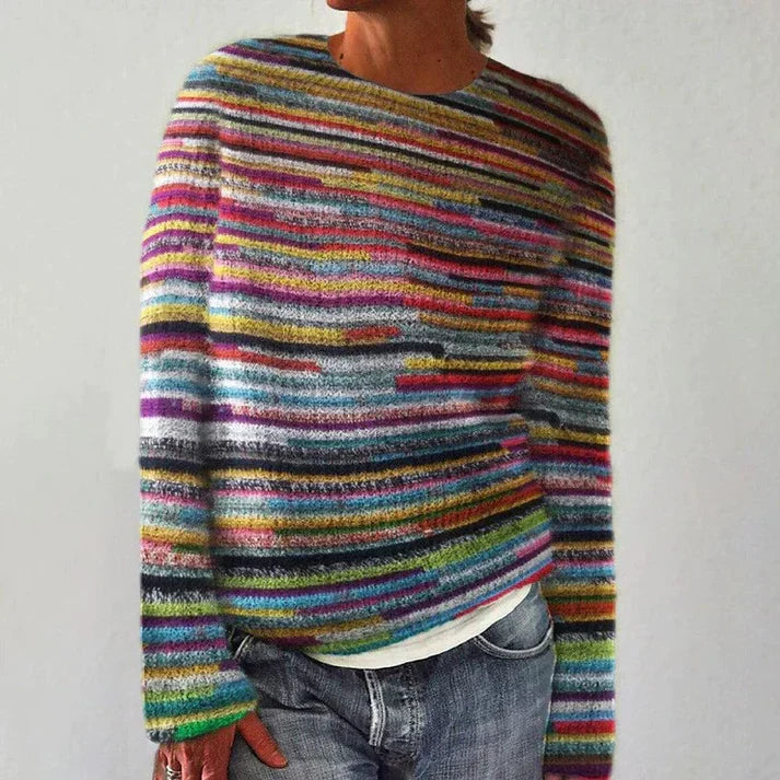 Gestreifter Damenpullover mit Langarm – Eleganter Casual Look für den Alltag 1