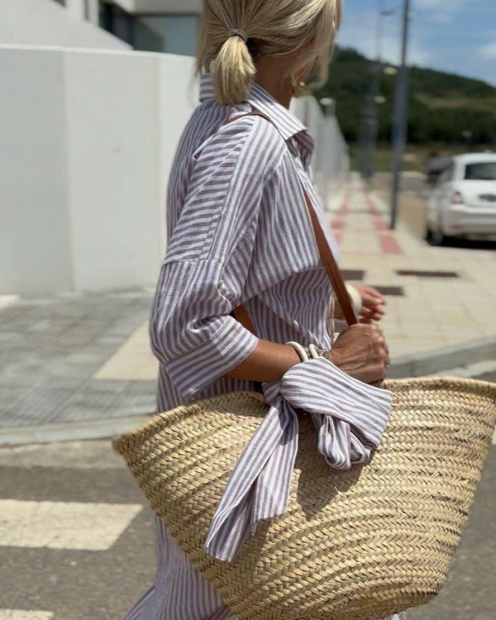 Gestreiftes Hemdkleid für Damen – Elegant und Vielseitig für Sommeranlässe 4