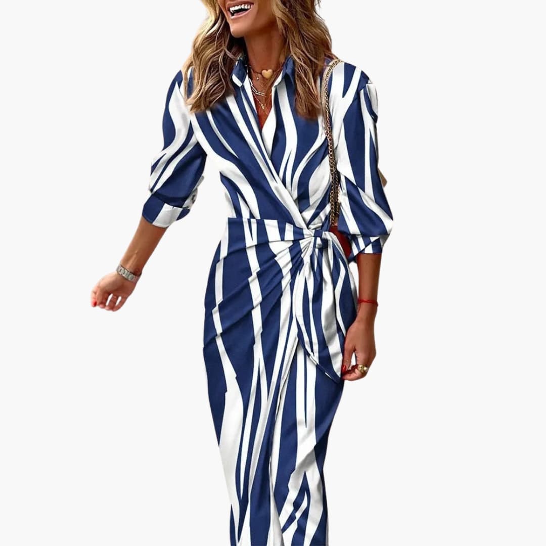 Gestreiftes Maxi-Hemdkleid für Damen – Eleganter Sommerlook für jeden Anlass 3