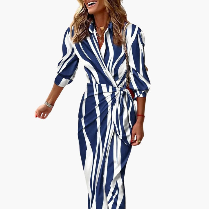 Gestreiftes Maxi-Hemdkleid für Damen – Eleganter Sommerlook für jeden Anlass 3