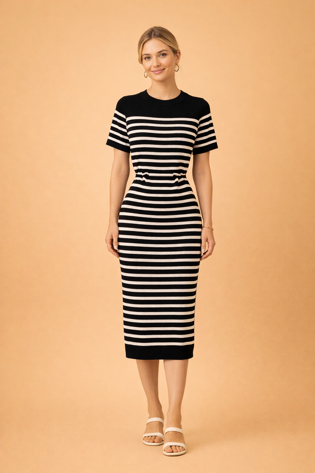 Gestreiftes Strandkleid für Damen – Elegantes Sommerkleid für Freizeit und Strand 0