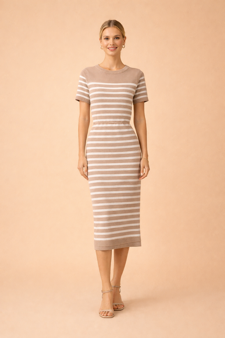 Gestreiftes Strandkleid für Damen – Elegantes Sommerkleid für Freizeit und Strand 1
