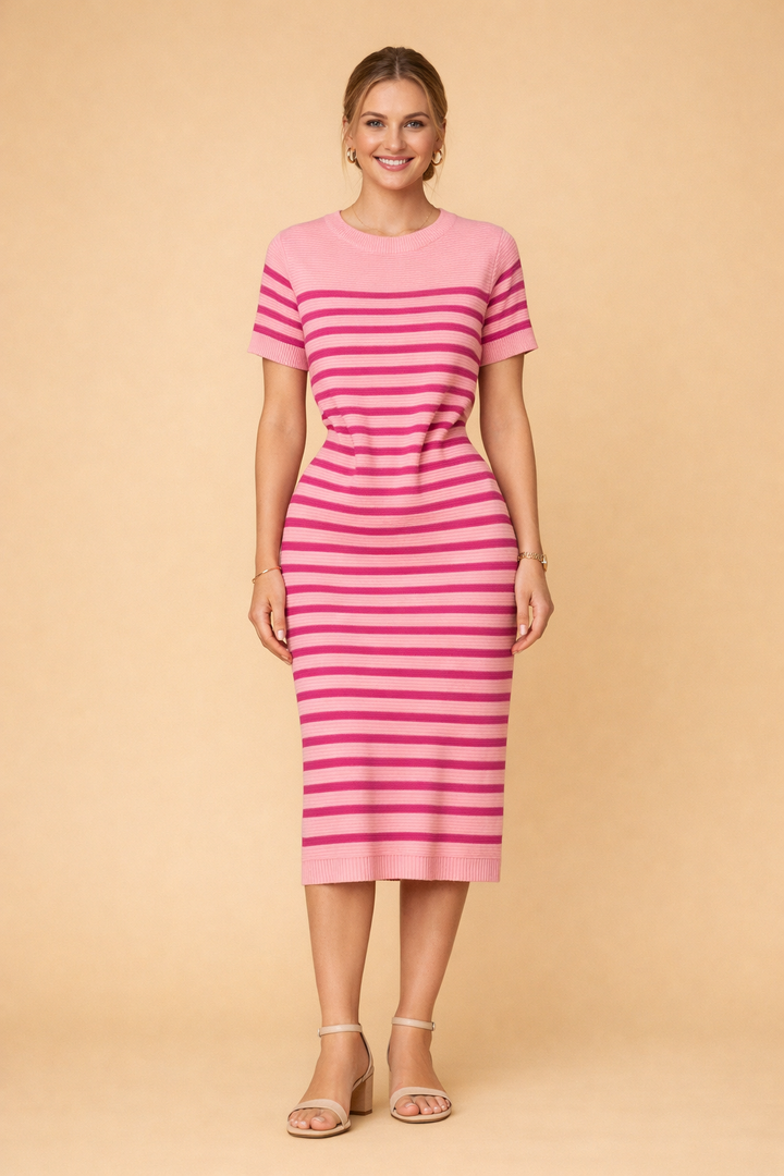 Gestreiftes Strandkleid für Damen – Elegantes Sommerkleid für Freizeit und Strand 2