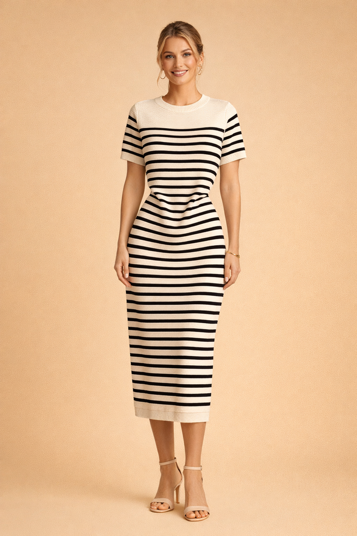 Gestreiftes Strandkleid für Damen – Elegantes Sommerkleid für Freizeit und Strand 3