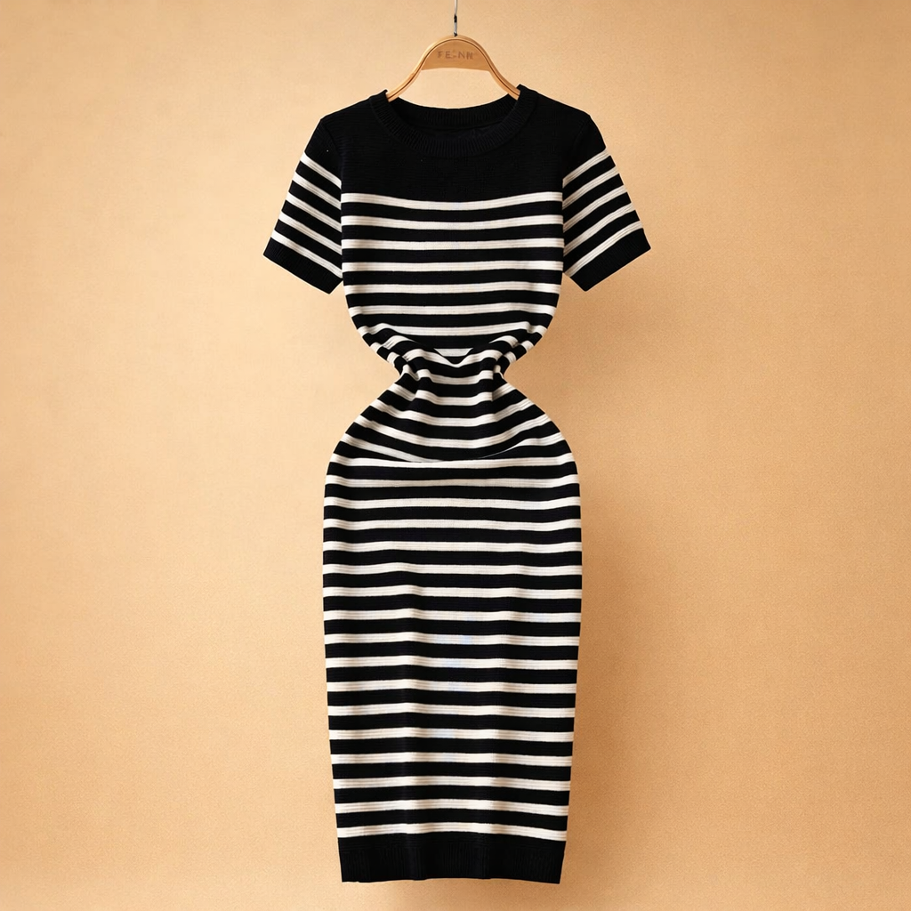 Gestreiftes Strandkleid für Damen – Elegantes Sommerkleid für Freizeit und Strand 4