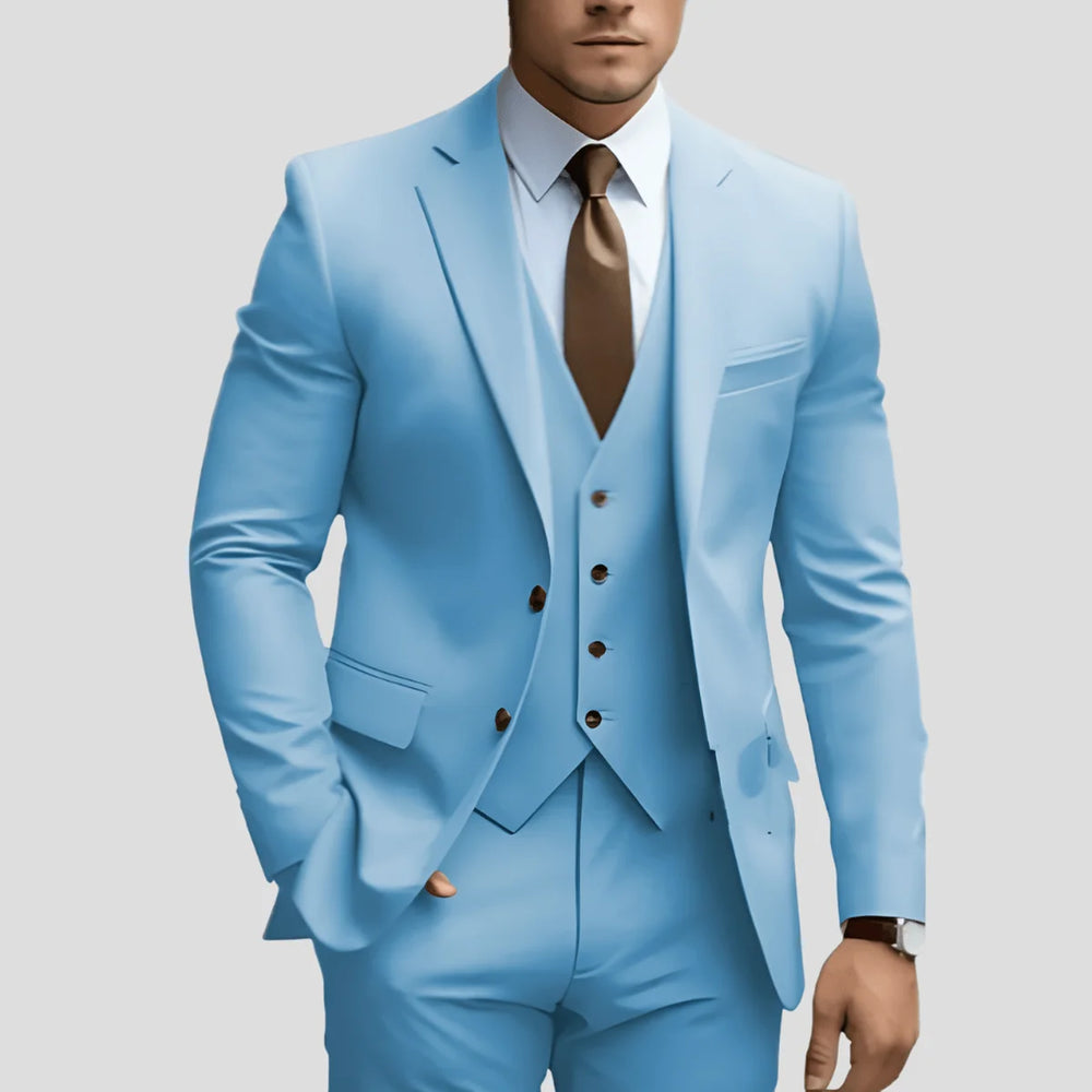 Herren Anzug Set Dreiteilig: Eleganter Büroanzug Mit Sakko, Weste Und Hose Für Business Und Festliche Anlässe 1