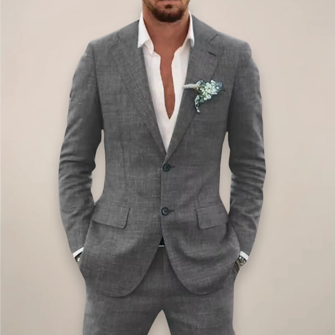 Herren Anzug Set Eleganter Einreihiger Anzug für Herbst und Winter – Klassischer Stil für Festliche Anlässe 0