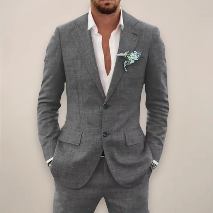 Herren Anzug Set Eleganter Einreihiger Anzug für Herbst und Winter – Klassischer Stil für Festliche Anlässe 0