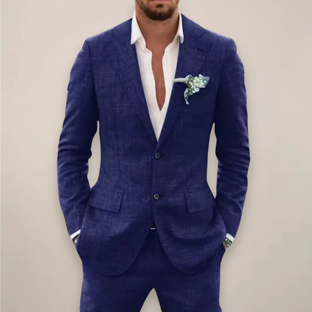 Herren Anzug Set Eleganter Einreihiger Anzug für Herbst und Winter – Klassischer Stil für Festliche Anlässe 1