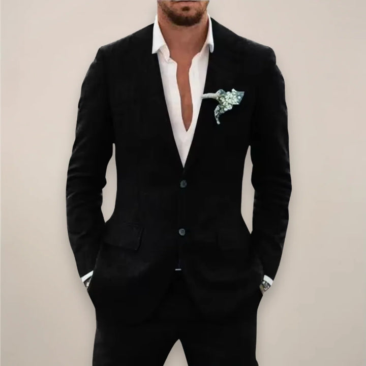 Herren Anzug Set Eleganter Einreihiger Anzug für Herbst und Winter – Klassischer Stil für Festliche Anlässe 2