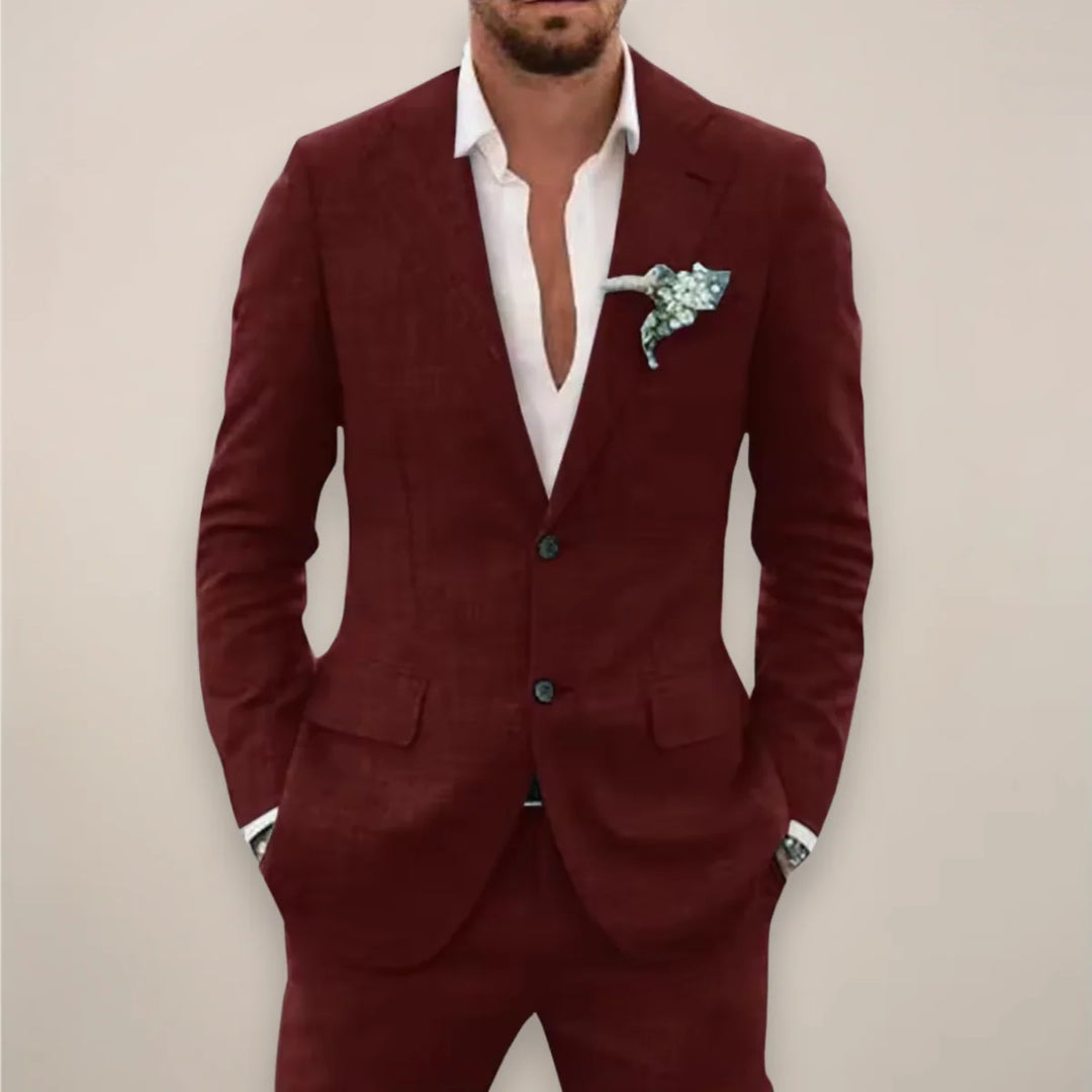 Herren Anzug Set Eleganter Einreihiger Anzug für Herbst und Winter – Klassischer Stil für Festliche Anlässe 5