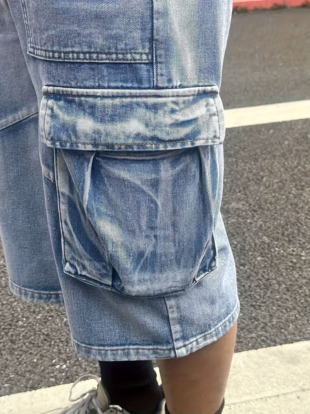 Herren Cargo Shorts Denim – Robuste Kurze Hosen für Alltag und Freizeit, Praktische Taschen, Bequeme Passform 2