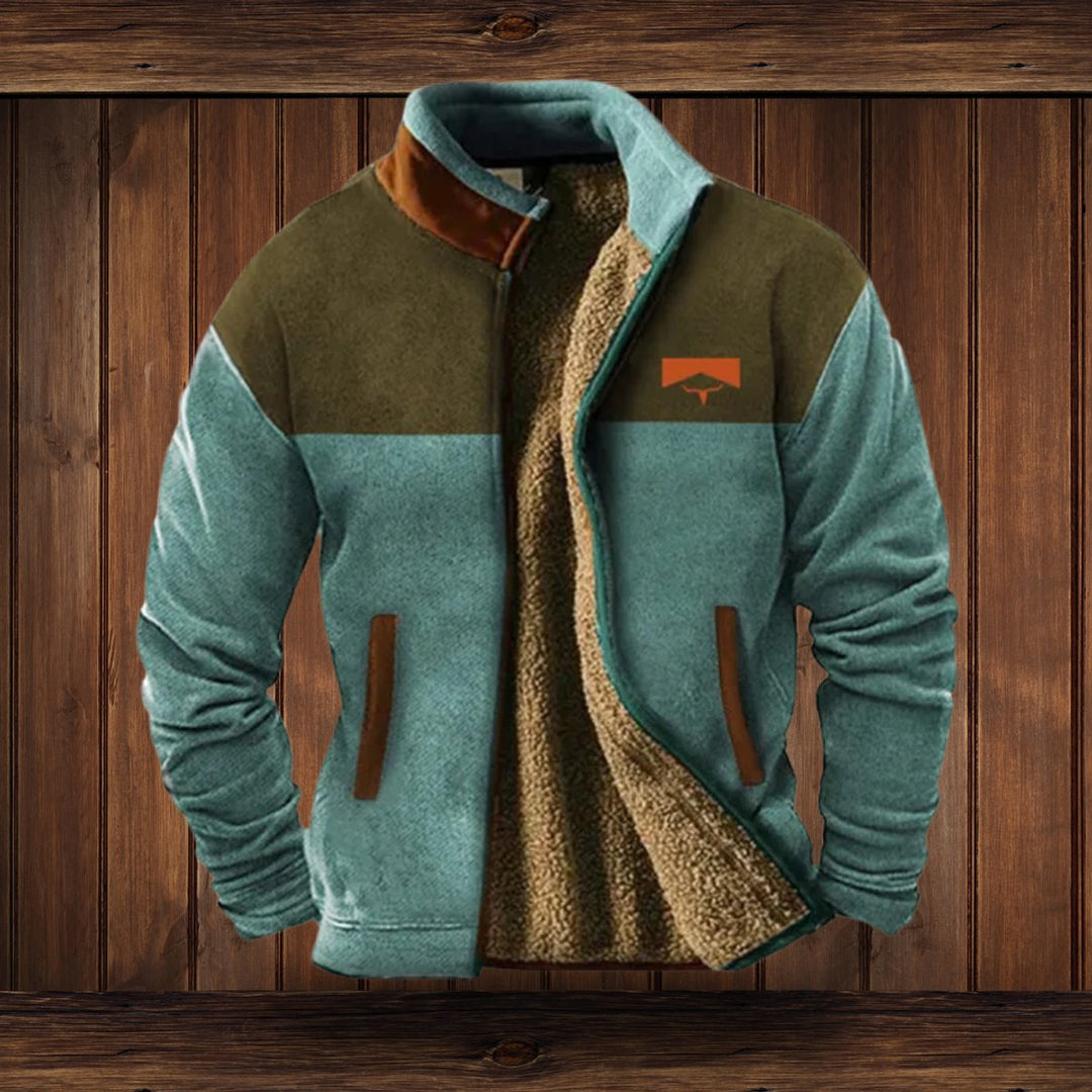 Herren Fleece-Outdoorjacke mit Azteken-Muster und Sherpa-Futter für kalte Tage 4
