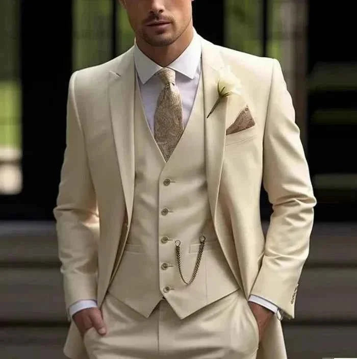 Herren Hochzeitsanzug dreiteilig mit Weste 0