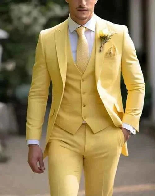 Herren Hochzeitsanzug dreiteilig mit Weste 1