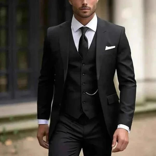 Herren Hochzeitsanzug dreiteilig mit Weste 4