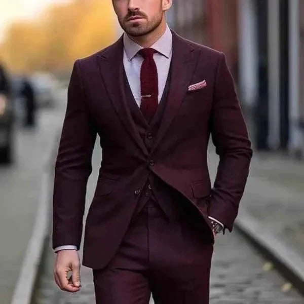 Herren Hochzeitsanzug dreiteilig mit Weste 5