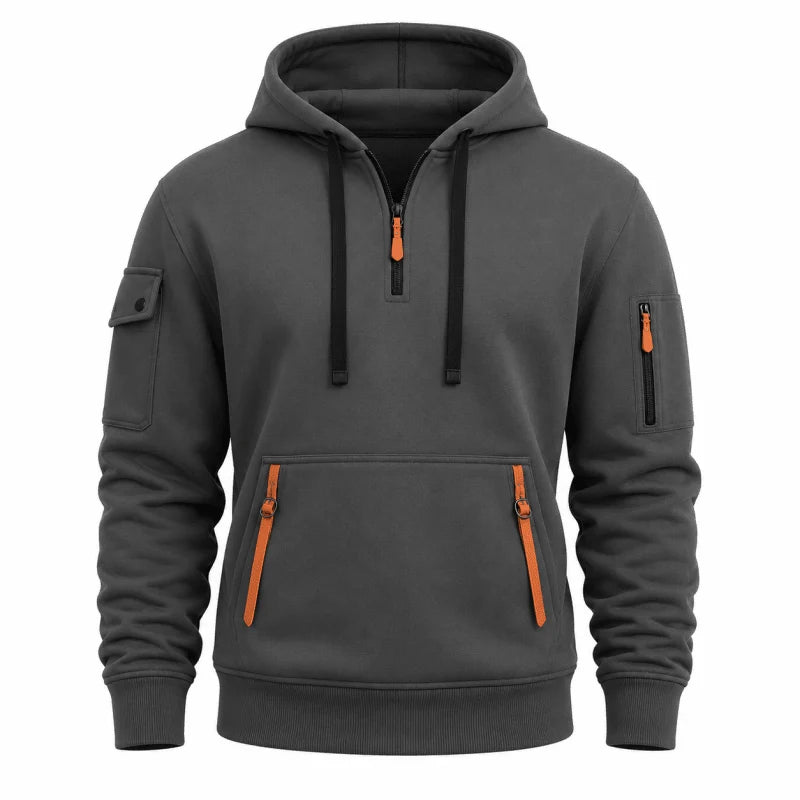 Herren Hoodie mit Reißverschluss und Fronttasche 10