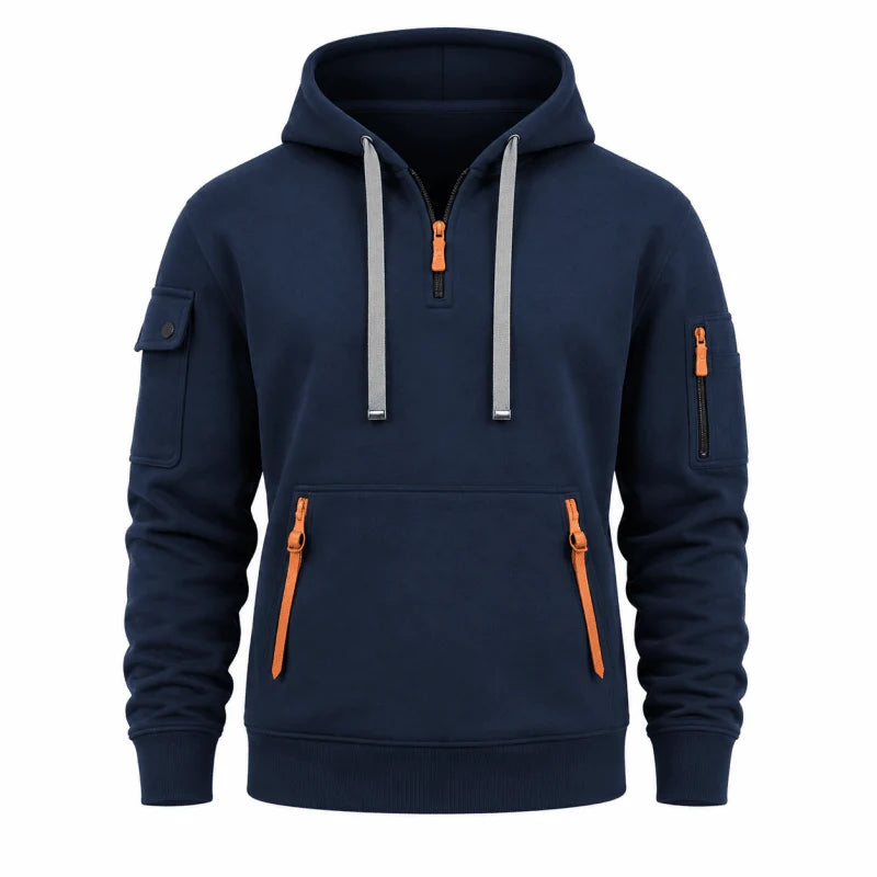 Herren Hoodie mit Reißverschluss und Fronttasche 2
