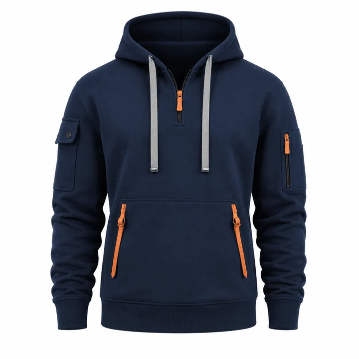 Herren Hoodie mit Reißverschluss und Fronttasche 2