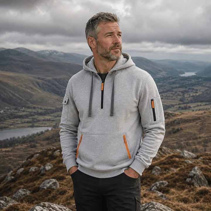Herren Hoodie mit Reißverschluss und Fronttasche 7