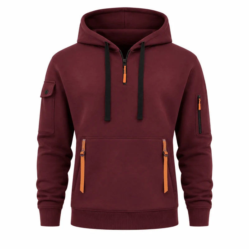 Herren Hoodie mit Reißverschluss und Fronttasche 8
