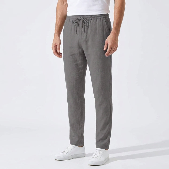Herren Hose Leinen Sommer Bequeme Freizeithose Lockerer Schnitt für Stil und Komfort 1