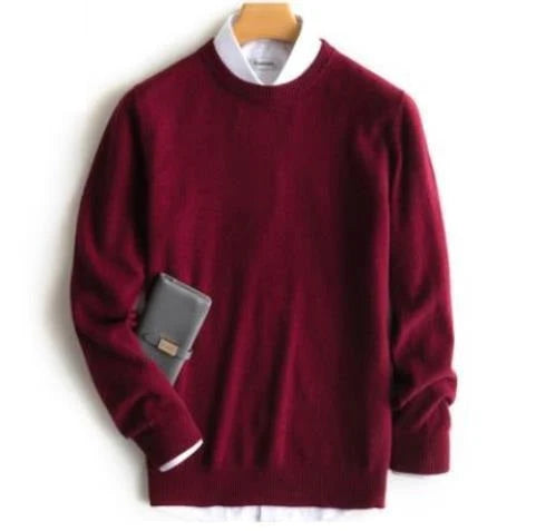 Herren Kaschmir Pullover mit Rundhals und V Ausschnitt 11