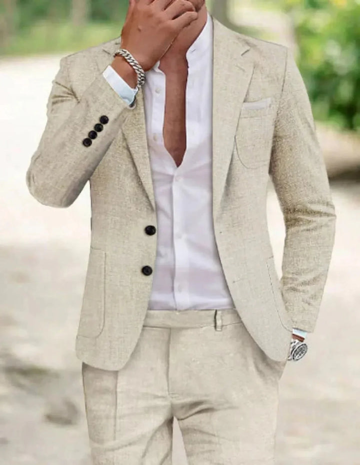 Herren Klassischer Zweiknopf-Hochzeitsanzug Set Eleganter Anzug für Hochzeit und Festliche Anlässe 0