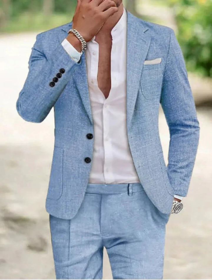 Herren Klassischer Zweiknopf-Hochzeitsanzug Set Eleganter Anzug für Hochzeit und Festliche Anlässe 1
