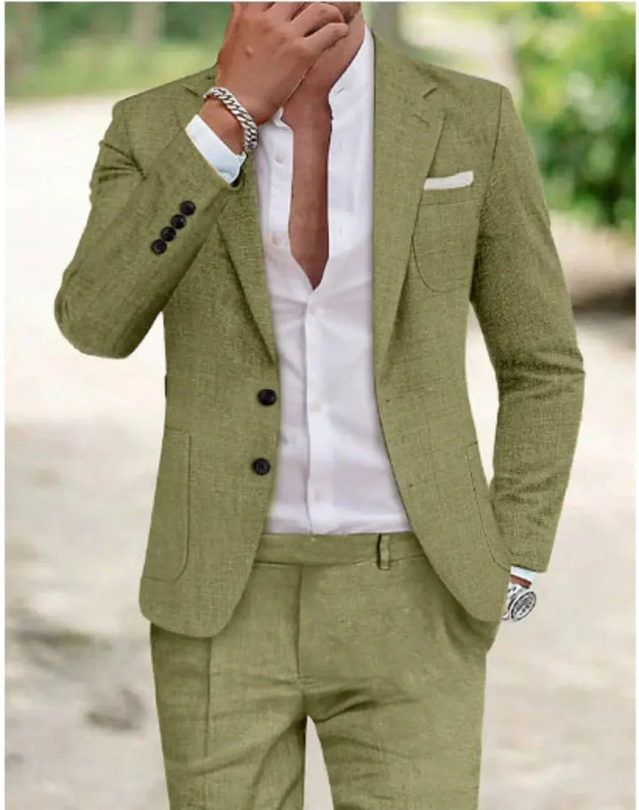 Herren Klassischer Zweiknopf-Hochzeitsanzug Set Eleganter Anzug für Hochzeit und Festliche Anlässe 3