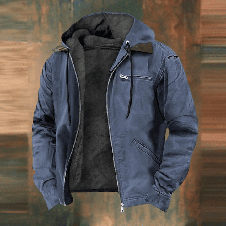 Herren Leder Winterjacke mit Kapuze und Reißverschluss – Robuster Urbaner Stil für Kalte Tage 2