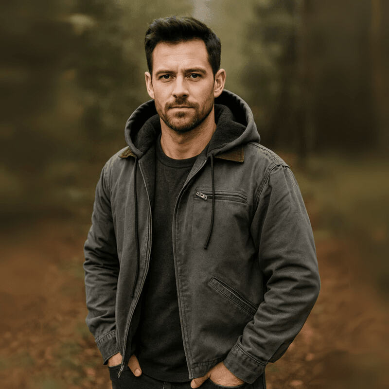 Herren Leder Winterjacke mit Kapuze und Reißverschluss – Robuster Urbaner Stil für Kalte Tage 5